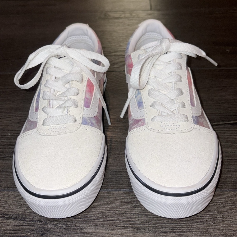 Vans NEW Ward Lace-up Sneaker Heart Tie Dye Size 1 Multi/White - Picture 5 of 13